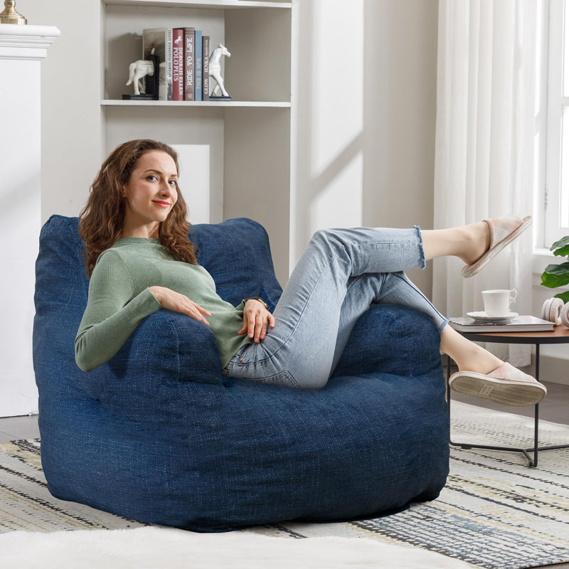 Trule Soft Teddy Velvet Tufted Foam Bean Bag Chair Lounger Wayfair